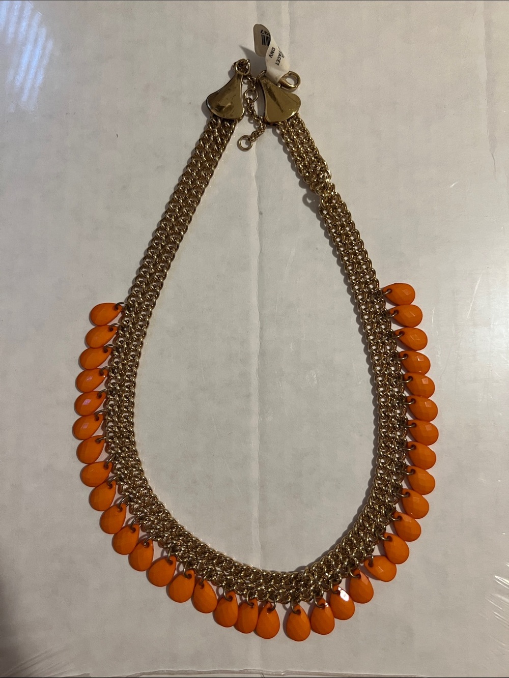 NWT orange statement necklace